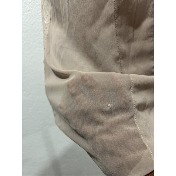 Studio Y Sequin Chiffon Sleeveless Top with Bow Tie Back & Rose Pattern Size M - Picture 8 of 14